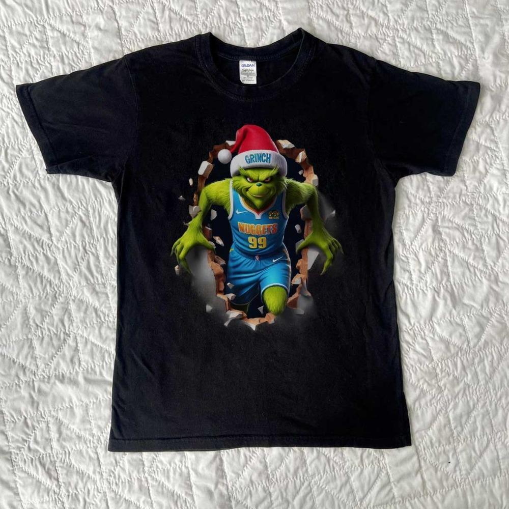 Denver Nuggets Grinch Christmas Tshirt   Shirt  Unisex Black Tshirt